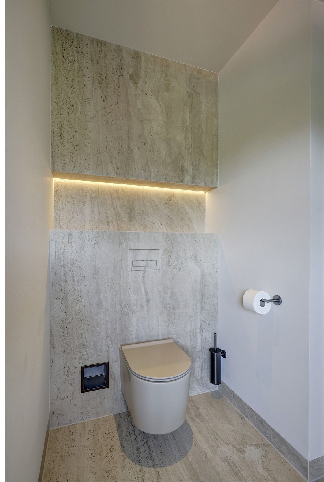 Salenzi Civita wandcloset in mat taupe met verlichte nis