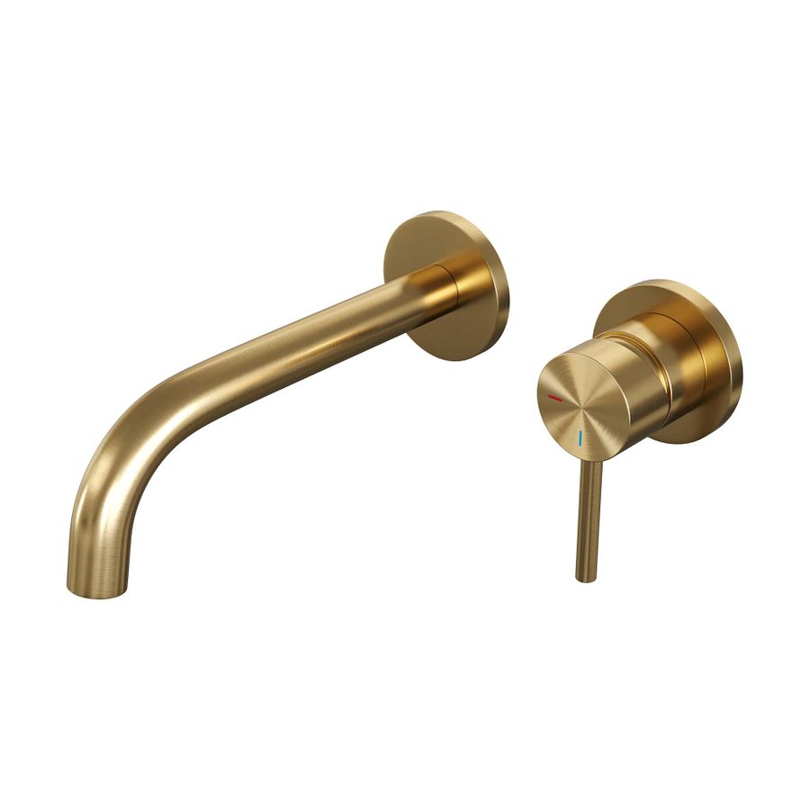 Brauer Gold Edition gouden inbouw wastafelkraan voor de japandi badkamer