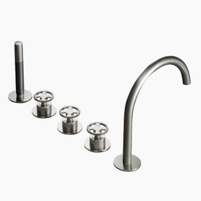 Producten/Hotbath/CobberWork/ImageGallery/5-gats-badrandcombinatie-2-knops-mengkraan-met-draaibare-uitloop-omstel-en-handdouche-gn-cw072gn-1.jpeg