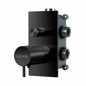 Producten/Qisani/Flow/ImageGallery/inbouwkraan-qisani-flow-thermostatisch-2weg-vierkant-geborsteld-mat-zwart-2561003-1.jpeg