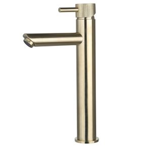 Producten/Sani-supply/Ibex/ImageGallery/wastafelmengkraan-opbouw-hoog-rond-goud-geborsteld-met-geribbeld-knop-50138-1.jpeg