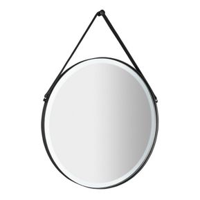 Producten/Sapho/ORBITER/ImageGallery/orbiter-ronde-spiegel-met-ledverlichting-leren-band-ø-70cm-mat-zwart-orl070-1.jpeg